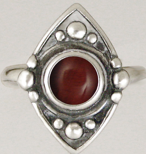 Sterling Silver Gemstone Ring With Red Tiger Eye Size 9